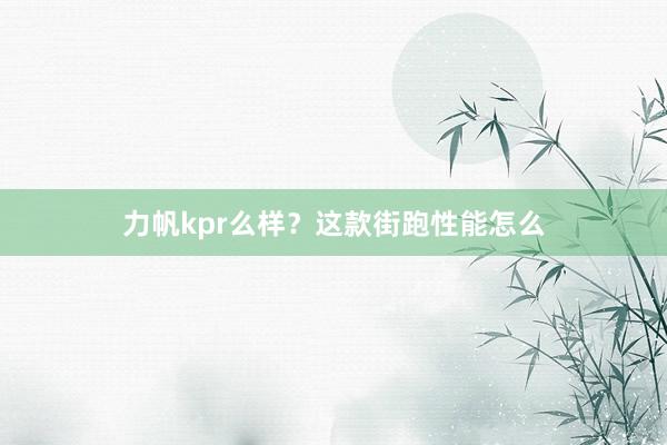 力帆kpr么样？这款街跑性能怎么