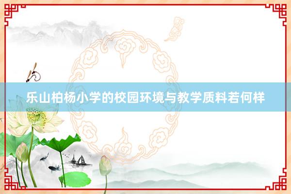 乐山柏杨小学的校园环境与教学质料若何样